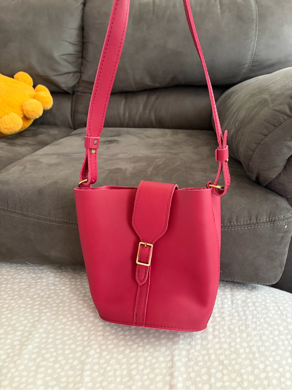 Portland Leather Berry Good Polly Bucket Bag